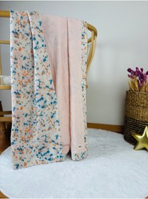 Resim NOİSY TEKSTİL Pembe - Puantiyeli Çift Taraflı 4 Katlı Bebek Müslin Battaniye & Müslin Örtü %100 Pamuk 110x110cm 
