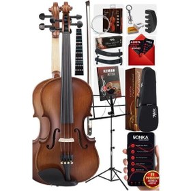 Resim Midex LMA-644-NTYS Profesyonel Keman 4/4 Tam Boy (Nota Sehpası Yastık Tuner Yedek Tel Çanta Yay Reçine Metod) 