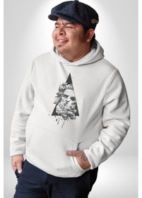 Resim Poseidon Felsefe Kadın Erkek Beyaz Kapüşonlu Sweatshirt Hoodie Beyaz 