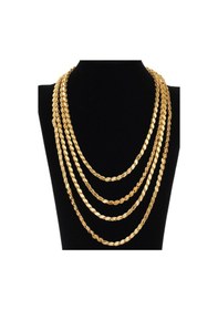 Resim 925 Ayar Gümüş Gold Altın Kaplama Pullu Zincir Kolye 4 Mm 
