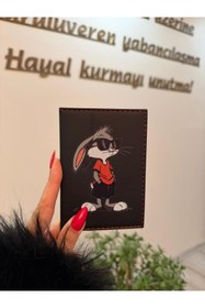 Resim EFE DERİ FİGÜRATİF bugs bunny Deri Dikişli Araç Ruhsat Kılıfı Kabı Ruhsatlık Ruhsat Koruyucu 