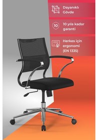 Resim Ergolife Sit Air Ofis Koltuğu Krom Ayaklı, Yükseklik Ayarlı, Fileli, Bilgisayar Sandalyesi -572.5f.1.2a2 Çok Renkli 