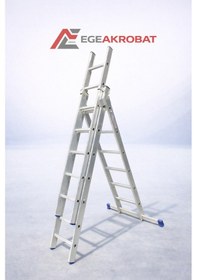 Resim Ege Akrobat 3x2,5m 7,5 M Sürgülü A Tipi 24 Basamak Alüminyum Merdiven Sat Tipi Elektrikçi&tadilat Merdiveni 