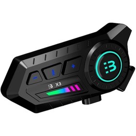 Resim X3 Motor Kask Kulaklık Rgb Modlu Su Geçirmez 5.3 Bluetooth Intercom 