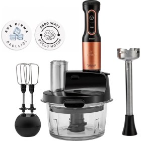 Resim Karaca 50 Hz / 60 Hz Hepsi Bir Arada Premium Cam Mutfak Robotu Uzun Blender Ayaklı 6 Bıçaklı 2500 W Black 