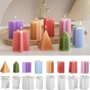 Resim 1 adet Silikon Mum Kalıbı - DIY Mumlar, Sabun Yapımı ve Ev Dekorasyonu El Sanatları için 3D Denizyıldızı, Ay, Piramit, Bulut ve Çiçek Şekilleri, Mum Yapımı Malzemeleri 