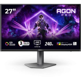Resim Aoc AG276UZD 27″ 240Hz 0.03MS 4K Qd-Oled HDR400 Rgb Usb-C Yükseklik Ayarlı Pivot Gaming Monitör 