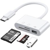 Resim 5232 Usb Type C To Sd Microsd Tf Kart Okuyucu Çevirici Dönüştürücü Adaptör 