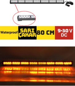 Resim KAPOTO 80cm Off Road Led Projektör Çakar Işık Sarı-Sarı 9V 30V Araç Üstü Led Bar 