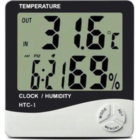 Resim Buffer® Bebek Odası Masaüstü Dijital Termometre Nem Ölçer Higrometre Saat 