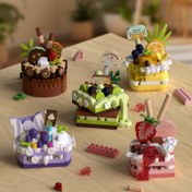 Resim DIY Doğum Günü Kek Yapma Blokları Seti - Çilek, Öğleden Sonra Çay Partisi Tatlısı, Renkli Dekoratif Elementlerle Miniatur Yiyecek Oyuncak Seti, ABS Plastik, Yaratıcı Montaj Kiti, Doğum Günü Parti Süslemeleri 
