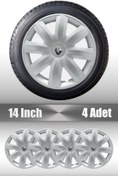 Resim FRWY Renault Clio Symbol Megane 14" inç Uyumlu 4 Adet 1 Takım Gri Jant Kapağı 