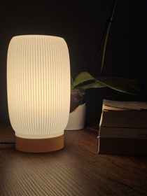 Resim 3d Desıgn Modern Tasarımlı Şık Abajur Dekoratif Masa Lambası Salon Ve Ofis Aydınlatma Beyaz 