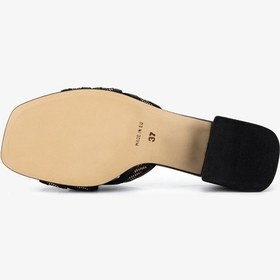 Resim Valmenti Kadın Deri & Tekstil Siyah Deri Topuklu Terlik 1141 932 Bn Trlk Y26 Black Leather 