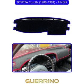 Resim Toyota Corolla 1988-1991 Fındık Torpido Koruma Halısı Mavi Kenar 