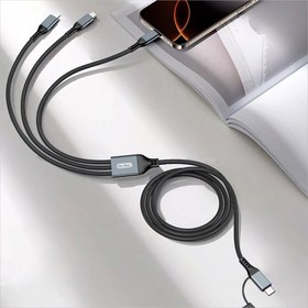 Resim Go Des GD-UC806 3in2 Lightning - Type-C - Type-C Hızlı Şarj Kablosu 100W 1M - Gri 