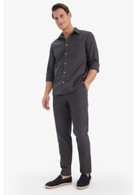 Resim Defacto %100 Pamuk Slim Fit Keten Görünümlü Jogger Antrasit Erkek Pantolon D2671ax/ar9 Antrasit 