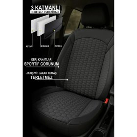 Resim Renault Laguna 3 Grand Tour Station Wagon (2007-2015) Uyumlu Moka Plas Serisi Siyah Oto Kılıfı Tam Set 