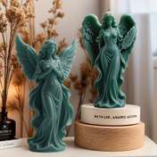 Resim 3D Angel Silikon Kalıp DIY Mumlar için - Zarif Kanatlı Figür ile Çiçek Tasarımı, Kokulu Mum Yapımı için Mükemmel, El Yapımı Hediye Fikri, Mum Yapımı Malzemeleri 