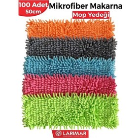 Resim Larimar Makarna Mop Mikrofiber Yedek Paspas Temizlik Bezleri 100'lü 50 CM 