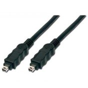 Resim Firewire 400 (IEEE 1394) Kablo, 4 pin erkek / 4 pin erkek, 1.80 metre, AWG: 28, IEEE 1394-2008, UL, siyah renk 