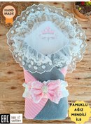 Resim Triko Przm Haki Bebek Kundağı Unisex Bebek Dış Kundak Battaniyesi Hastane Çıkışı Kundak Battaniye Pembe 