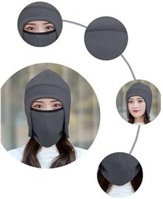 Resim TTPSRY Tam yüz maskesi, polar kar maskesi, kış beresi, kayak maskesi, termal yüz koruması, dış mekan şapkası, boyun ısıtıcı 
