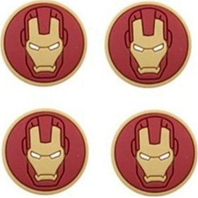 Resim Iron-man Desenli Xbox One S/one X/xbox E/xbox 360 Analog Koruyucu Silikon Pad Kırmızı Sarı 