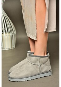 Resim Fox Shoes R612018402 Gri Süet İçi Tüylü Yarım Kadın Bot Gri 