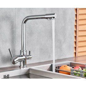 Resim Su Arıtma Cihazı İçin 3 Yollu Bataryalı Musluk 