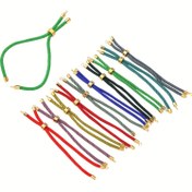 Resim 10 Adet Renkli Naylon Kordon Kaydırma Bilezik Setleri - Metal Tokalı DIY Takı Yapım Malzemeleri, El İşi Aksesuarları için Ayarlanabilir Bilezikler (Yeşil, Mavi, Kırmızı, Mor, Siyah), El Sanatları Aksesuarları | Çok Yönlü Aksesuarlar | Ayarlanabilir Kapama 