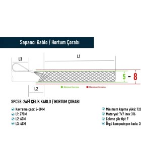 Resim SPC58-24Fİ Çelik Kablo / Hortum Çorabı 