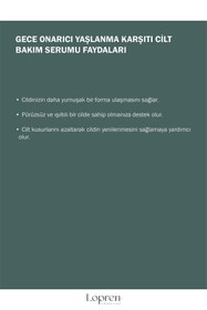 Resim Lopren Gece Onarıcı Multi Formüllü Yaşlanma Karşıtı Cilt Bakım Serumu 30 ml 