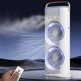 Resim Çift Rüzgar Gücü Artırma Özellikli Taşınabilir EFGHONG, USB ile Şarj Edilebilir 3000mAh Lityum Pil, Üç Sprey Nemlendirme, Sekiz Çekirdekli Kalıcı Mıknatıs Motorlu 
