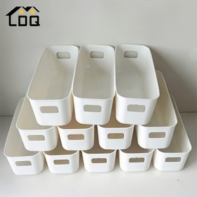 Resim LDQ 12 adet Dayanıklı Yığınlanabilir Plastik Depolama Kutusu Tutacakları ile - Ev, Ofis ve Dolap için Çok Yönlü Düzenleyici Kaplar - Yerden Tasarruf Sağlayan Çekmecelik Düzenleme, Raf Sepetleri 