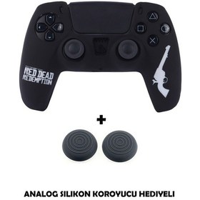 Resim Ps5 Dualsense Red Dead Redemption Desenli Koruyucu Silikon Kılıf + Analog Silikon Koruyucu Rdr Model-3 