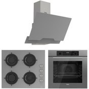 Resim Ferre Flowart Lumora Pro Gri 3'lü Ankastre Set ( QBL63CPR-CS208-D065 ) 