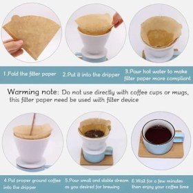 Resim Esmo Home Aputue Kahve Filtresi, 200 Adet Tek Kullanımlık 2-4 Fincan Kahve Filtresi, Konik Kahve Filtreleri, Yapmayan Küçük Kahve Filtre Kağıdı, Pour Over Kahve Dripper ve Kahve Makinesi Için (Ahşap Rengi) 