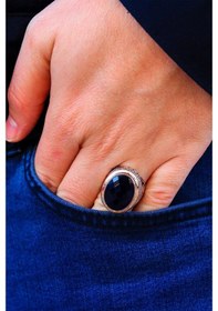 Resim Safir Taşlı Sarmaşık Model Erkek Gümüş Yüzük - 520698070 