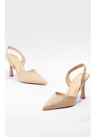 Resim Paris Shoes Paris Bej Sade Ve Göz Alıcı Tasarımlı Topuklu Ayakkabı Z102-bej Bej 