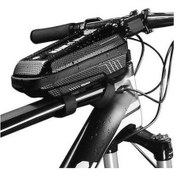 Resim Pazly Özel Tasarım Yağmur Geçirmez Bisiklet Çerçeve Çantası, 1l Kapasiteli, Çift Fermuarlı, Hafif Kullanımı, Siyah Siyah 