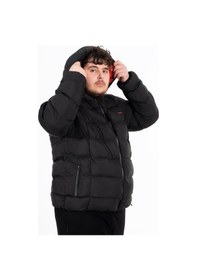 Resim Maraton Sportswear Büyük Beden Erkek Kapşonlu Uzun Kol Basic Siyah Mont 21391-siyah Siyah 