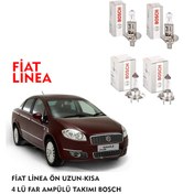 Resim FİAT LİNEA 2009 MODEL ÖN UZUN-KISA 4 LÜ FAR AMPÜLÜ TAKIMI BOSCH 