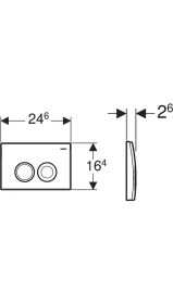 Resim VitrA Geberit DELTA25 115.125.11.5 Kumanda Paneli Çift Basmalı, Beyaz 