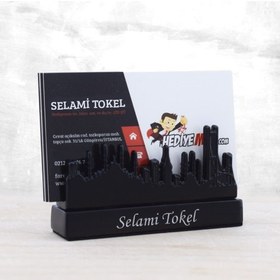 Resim İsme Özel İstanbul Silueti Masaüstü Kartvizitlik 