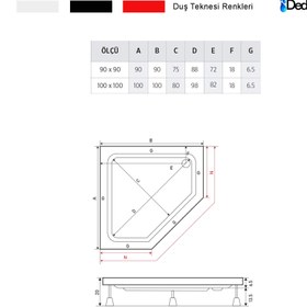 Resim Beşgen Panelli Duş Teknesi | Mod - 100x100 / Siyah / Düz 