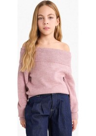 Resim Defacto Kız Çocuk Omzu Açık Triko Kazak G1628a825aubr3 Pembe-br3 