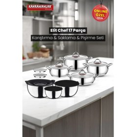Resim Elit Chef 17 Parça Çelik Çeyiz Seti 