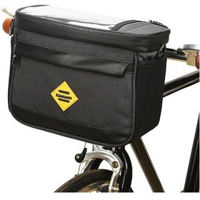 Resim Fosenze Sıcaklık Koruyucu Bisiklet Ön Çantası - Su Geçirmez Oxford Kumaşı, Cam/sıcak İçecek Saklama, Telefon/map Penceresi, Siyah Siyah 