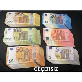 Resim 300 Adet Karışık Euro 5-10-20-50-100-200 Euro Geçersiz Eğlence Oy 